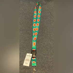 NWT Zumiez Petals Bloom Green and Orange Lanyard